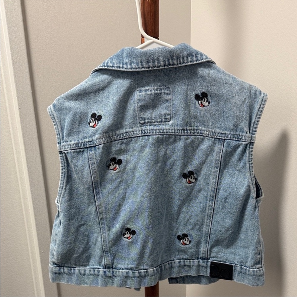Disney Blue Denim Vest with Mickey Mouse Embroidery - Picture 2 of 3